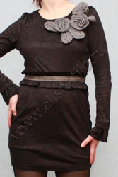 Черное бархатистое платье