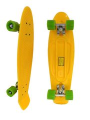 Скейт Longboard Penny желтый 28 с зелеными колесами