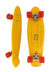 Скейт Longboard Penny 28 желтый с красными колесами